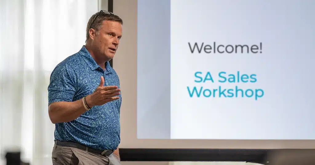 Mike Brindley conducting a sales workshop