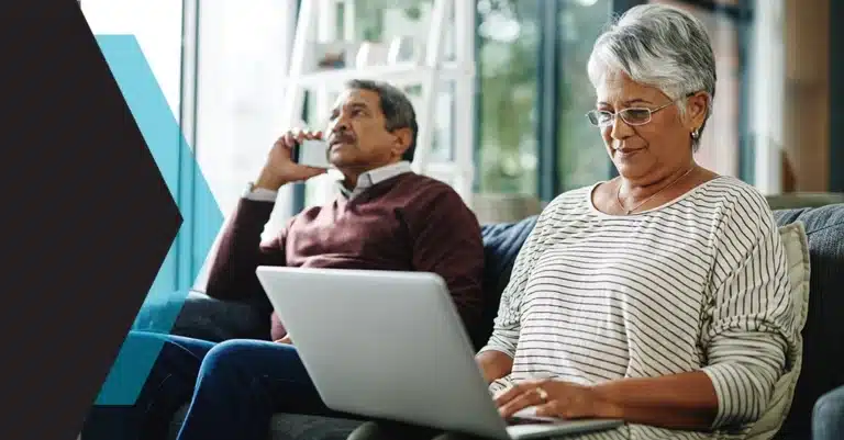 Woman using computer